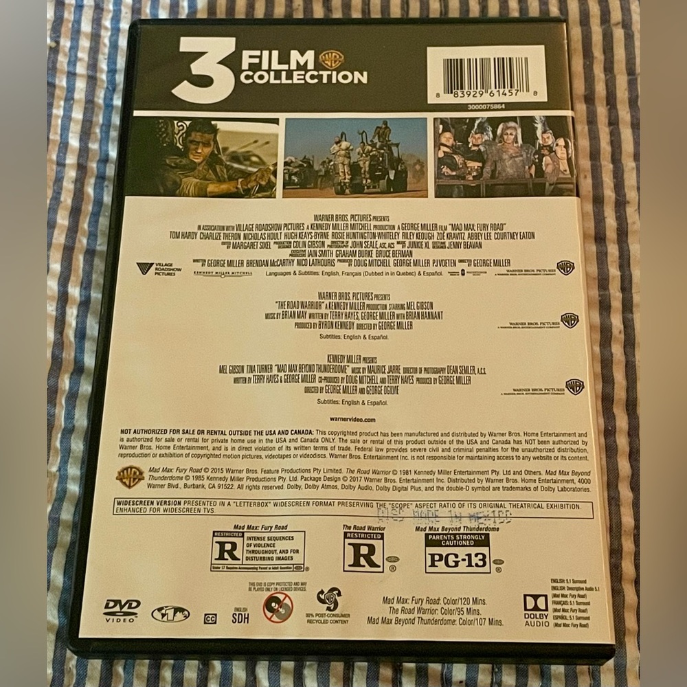 🏍️ Mad Max 3-Film Collection DVD 🏍️ - Picture 2 of 4
